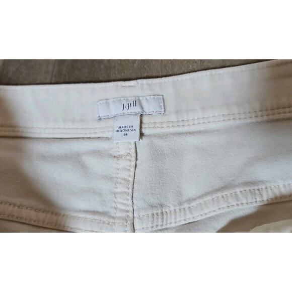 J Jill Pants Womens Size 14 Off White Cream Velvet Slim Leg Stretch Pants - Picture 4 of 7